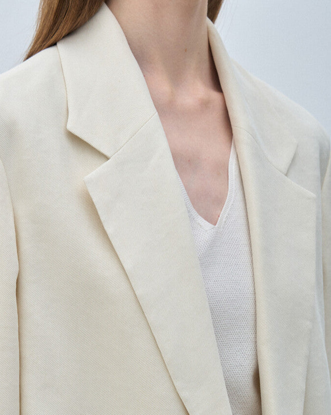 Lightweight Linen Blend Open Blazer