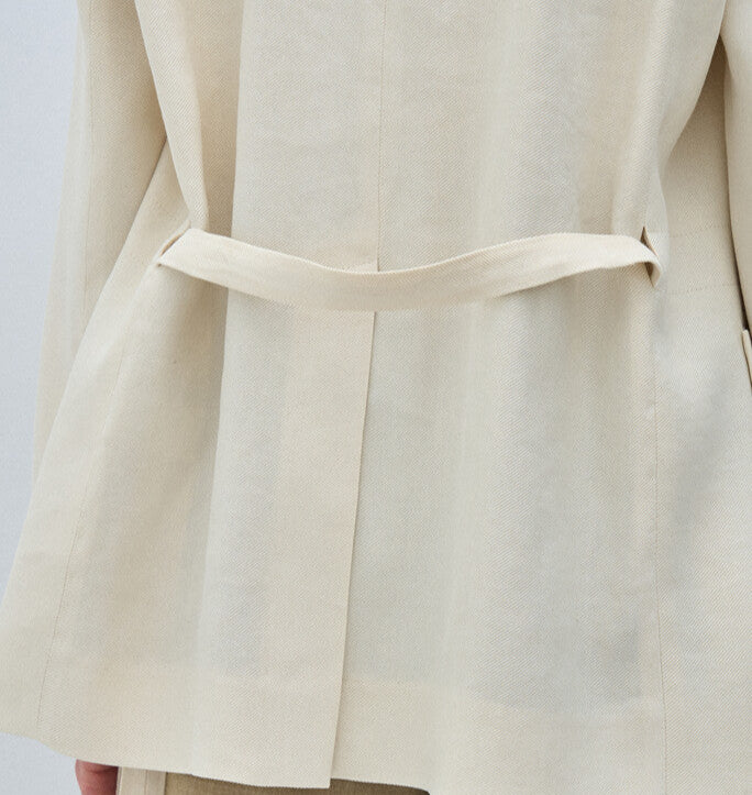Lightweight Linen Blend Open Blazer