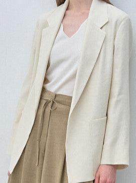 Lightweight Linen Blend Open Blazer