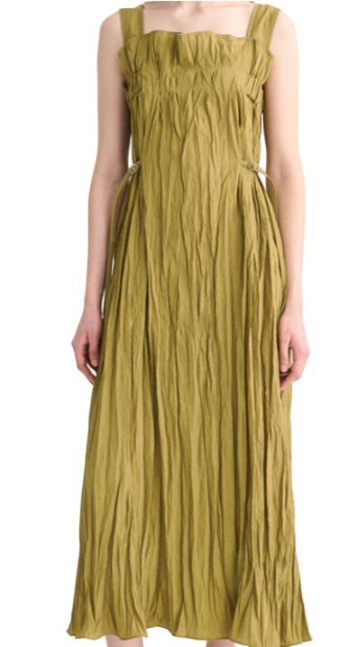 Sleeveless Crinkle strap flare Dress