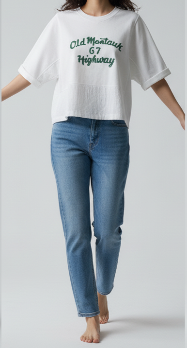 Modern Contrast Loose-Fit Half Sleeve T-Shirts