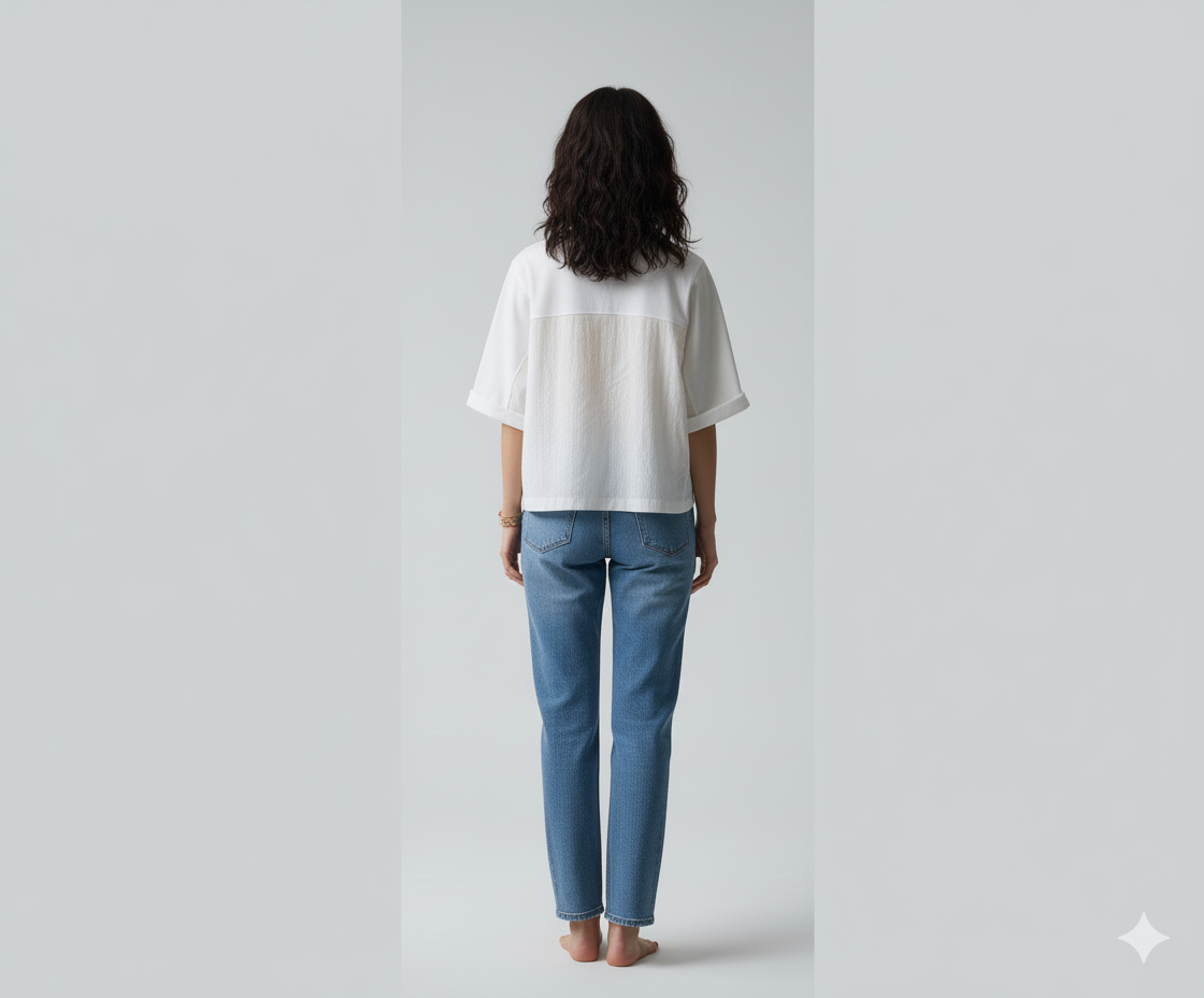 Modern Contrast Loose-Fit Half Sleeve T-Shirts