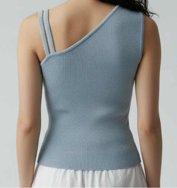 Asymmetric Double Strap Knit Top