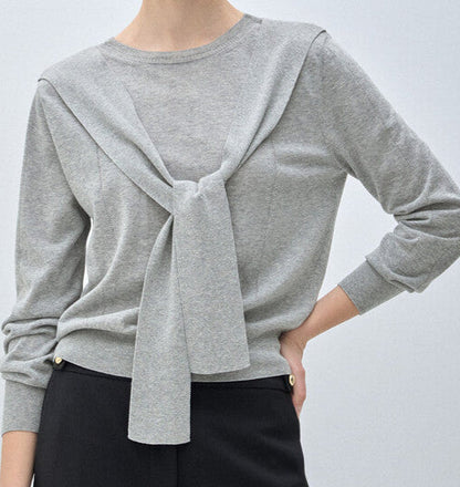 [K-LUX]Two-way strap knit  top