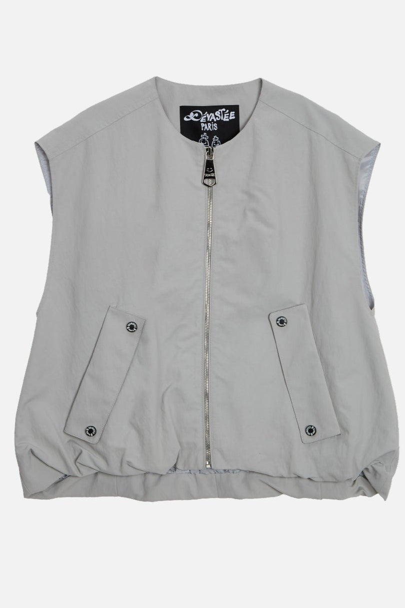 [K-LUX] Ruffle Detail Nylon Bomber – Black