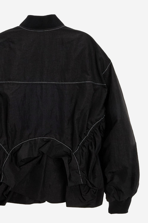[K-LUX] Ruffle-Trim Nylon Bomber Jacket