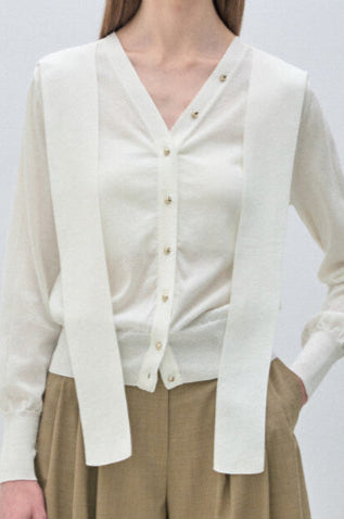 [K-LUX]Two-way strap knit  top