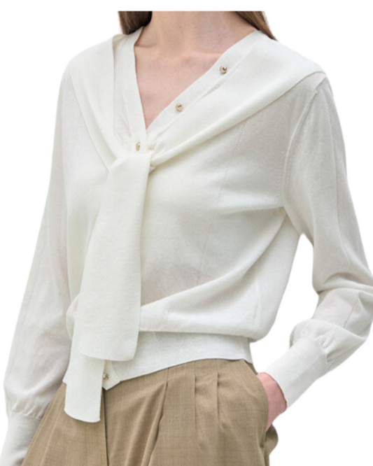 [K-LUX]Two-way strap knit  top
