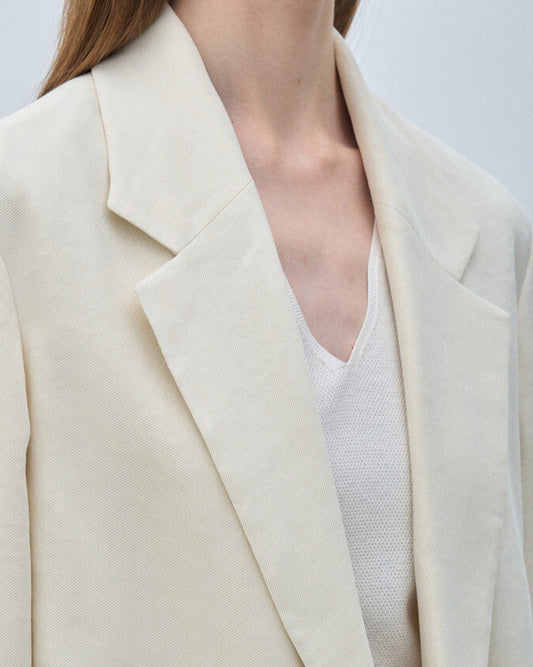 Lightweight Linen Blend Open Blazer