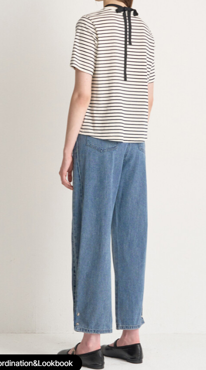 [K-LUX]Detachable Pearl Strap T-Shirt