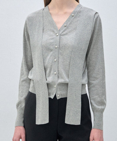 [K-LUX]Two-way strap knit  top