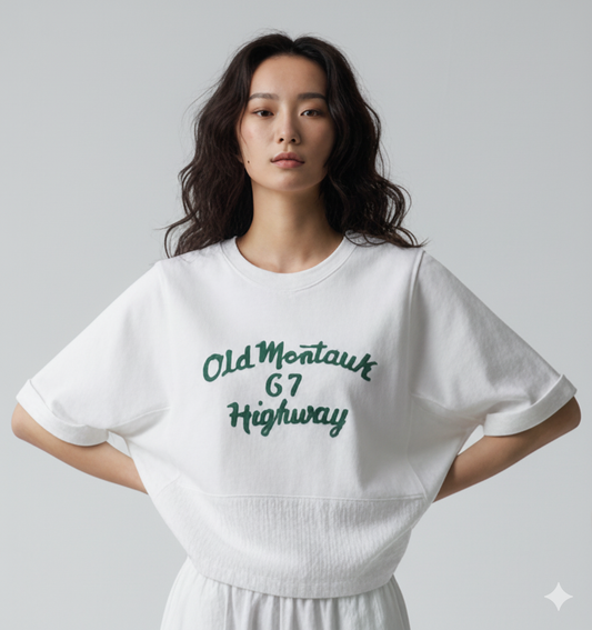 Modern Contrast Loose-Fit Half Sleeve T-Shirts